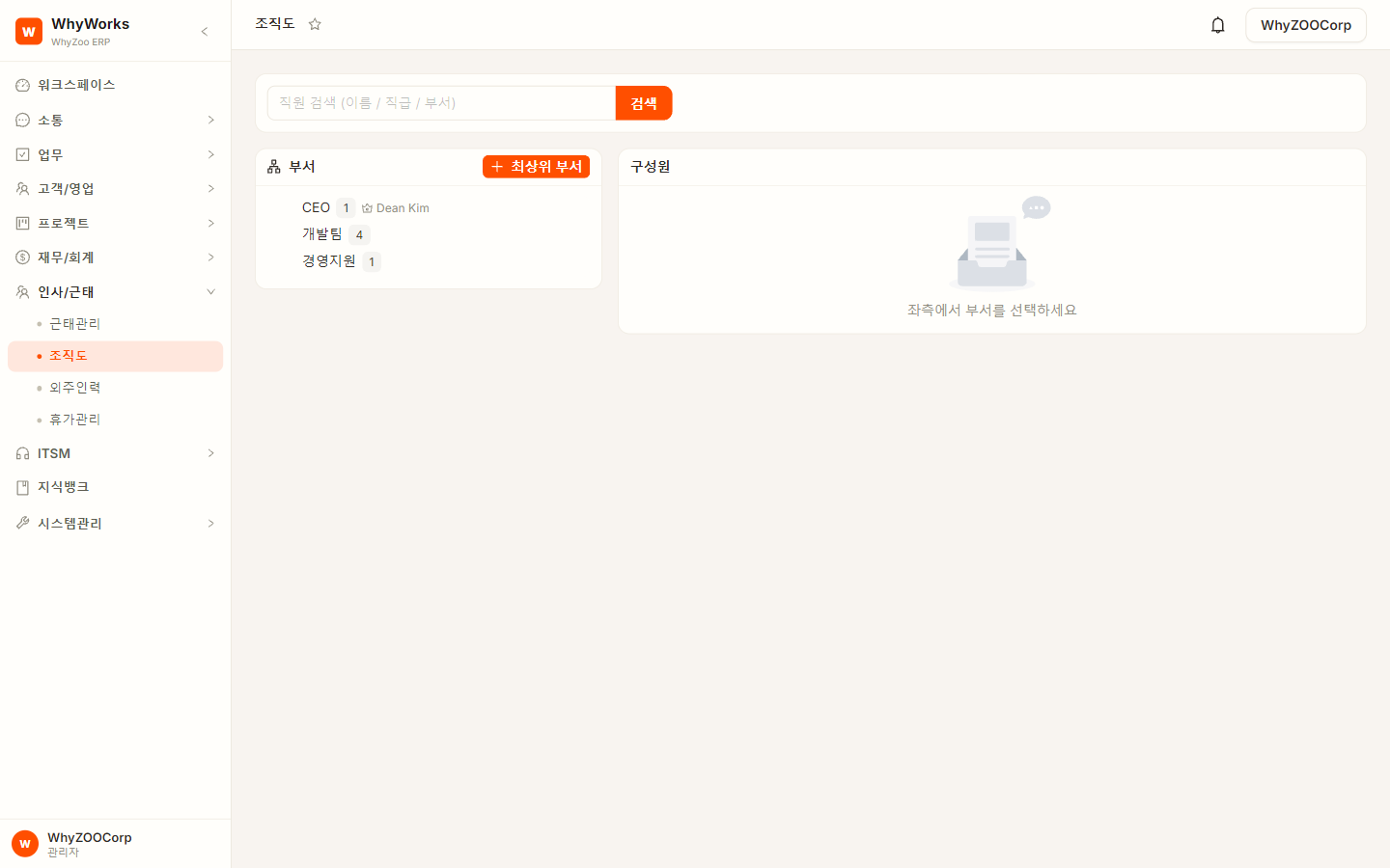 HR Org Screen